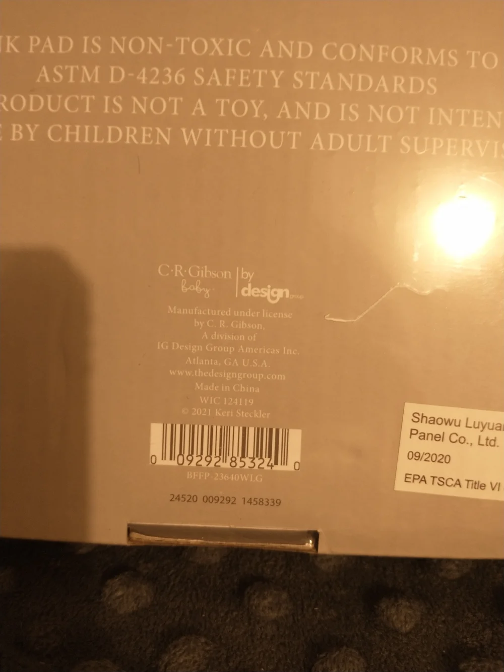NEW C.R. Gibson White Baby First Prints Frame with Accent Graphics